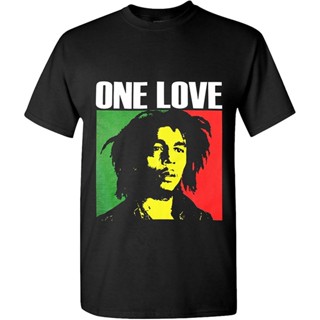 ขายดี เสื้อยืดลําลอง ผ้าฝ้าย 100% พิมพ์ลายกราฟฟิค Bob Marley One Love Rasta Reggae Legend สําหรับผู้ชาย 551055