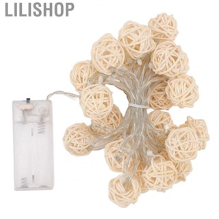 Lilishop Rattan String Lights  Powered 20 LEDs Rattan Ball String Lights for Decoration