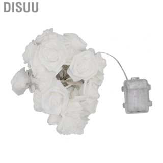 Disuu Rose Flower String Light  Operated White Rose String Lamp For Bedroom