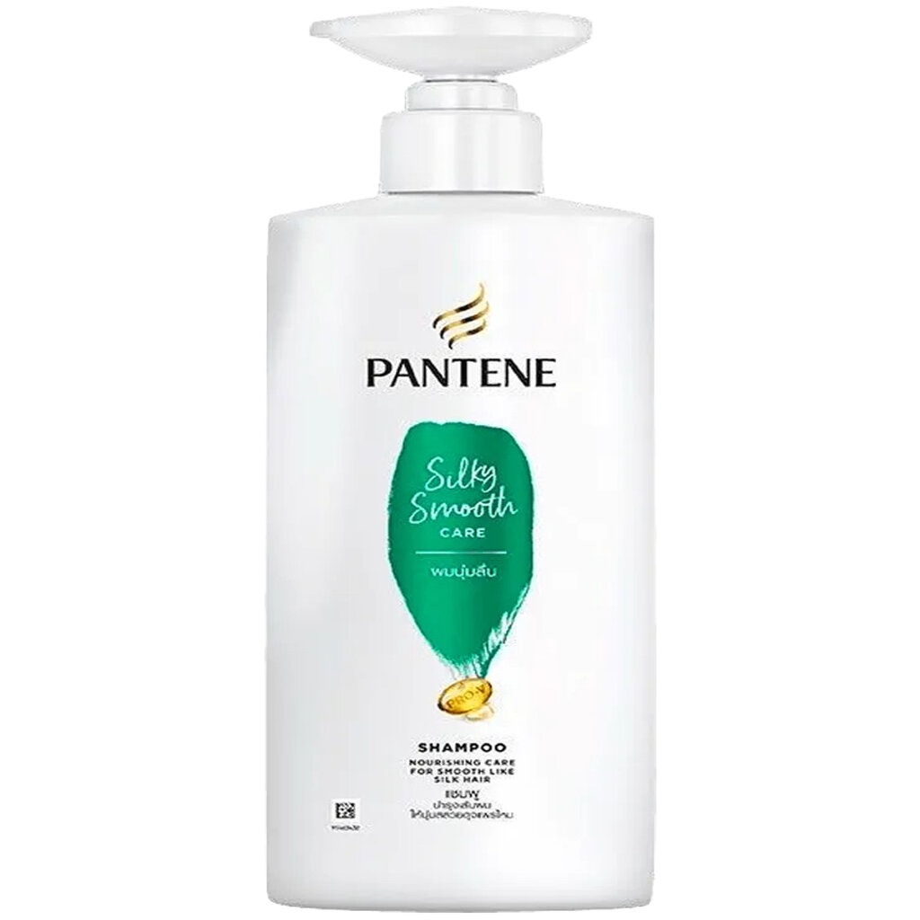 LeeMart แชมพู แพนทีน Pantene 380ML ยาสระผม แพนทีล ทำความสะอาดเส้นผม แพนทิน สูตร ซิลกี้สมูท สีเขียว ข