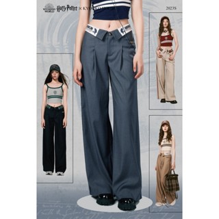 มีพร้อมส่ง Kyouko Harry Potter Wide-Leg Pants for Women 2023 High Waist กางเกงพับเอวฮิตมาก  ขากว้างสบาย