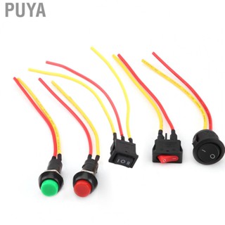 Puya 5Pcs SPST On/Off Switch  AC 6A/10A 250V 2 Wired Mount SPST On/Off Snap in Rocker Switch for Auto Boat Universal