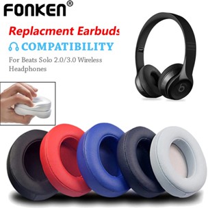 Fonken ฟองน้ําครอบหูฟังไร้สาย แบบเปลี่ยน สําหรับ Beats Solo 2 Solo 3 2 ชิ้น