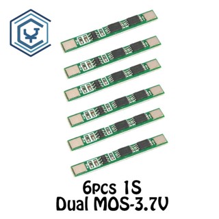 บอร์ดโมดูลแบตเตอรี่ลิเธียม 1S 3.7V 18650 Li-ion BMS Doule 2 MOS PCB 6 ชิ้น