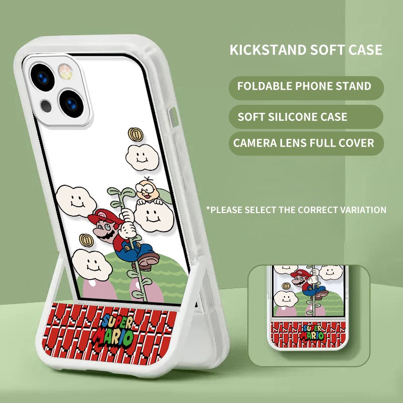 Kickstand สําหรับ Huawei Nova 12 11 10 7 SE 12i 8 Y91 Honor 90 X8 Magic 5 Pro การ์ตูน Super Mario ซิ