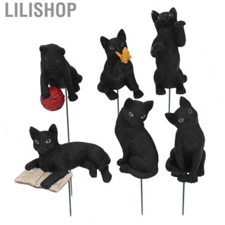 Lilishop 6pcs Lawn Resin  Black DIY Resin Classic Black  Decoration