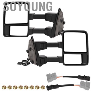 Soyoung 2pcs/set Power Heated Signal Towing Mirrors Fit for Ford F250-F550 99-07