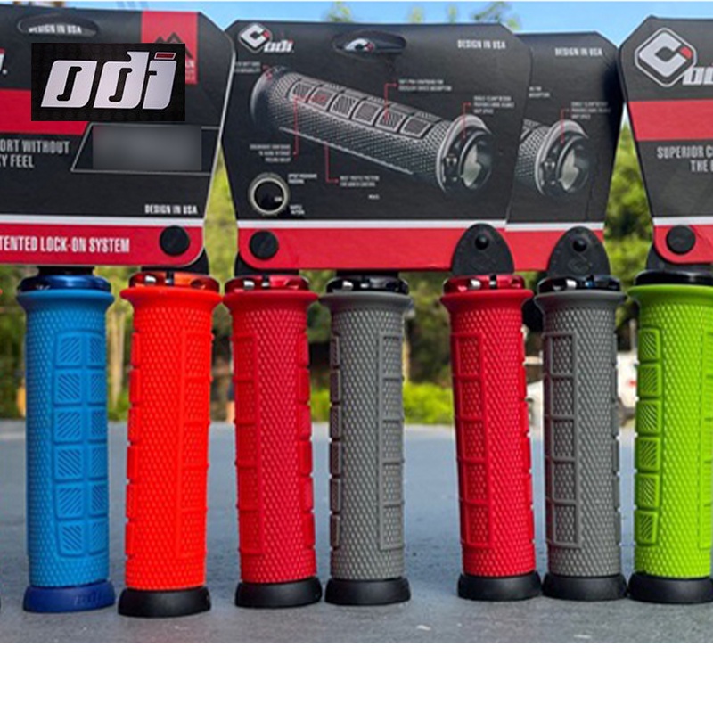 ODI มือจับซิลิโคน Grips ทนทานล็อคจักรยาน Grip จักรยานภูเขา Handlebar ด้ามจับอะลูมินัมอัลลอยแหวนล็อกขี่จักรยานอะไหล่
