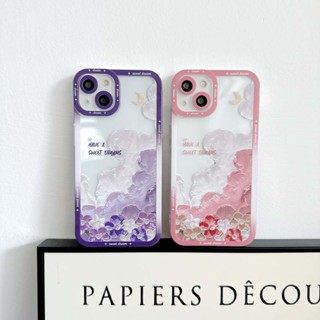 Casing For OPPO Reno 4 5 6 7 8 4F 5F 6Z 6pro A54 A55 A74 A95 A16 A16S A16K A16E A17 A57 2020 A93 A94 4G 5G Oil painting Sakura Clear Straight Edge Fine Hole Soft Phone Case 1JSC 27