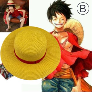 หมวกฟาง หมวกฟาง ลายการ์ตูนอนิเมะ One Piece Luffy COSPALY แฟชั่นฤดูร้อน สําหรับพ่อแม่ และลูก