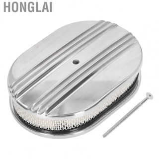 Honglai Aluminum Alloy Air Cleaner  Solid Structure 12in Great Filtration Wear Resistant Wide Fitment Oval Air Filter Lasting Performance  for 5 1/8in Carburetors