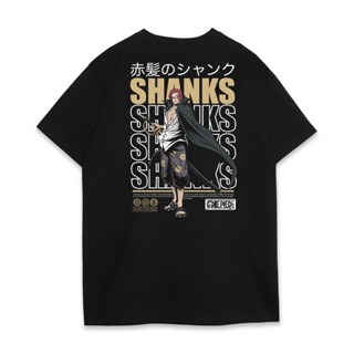 [S-5XL]เสื้อยืดแขนสั้นลําลอง ทรงหลวม พิมพ์ลายกราฟฟิคอนิเมะ ONE PIECE AKAGAMI SHANKS พลัสไซซ์