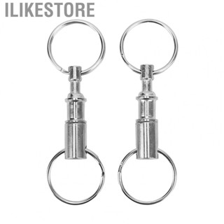 Ilikestore 2PCS Dual Quick Release Keyring Detachable Double Split Ring Key Ring for Hanging House Key Belt Outdoor Tools