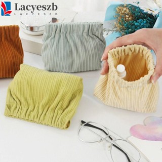 Lacyeszb กระเป๋าสตางค์ลําลอง ผ้ากํามะหยี่ แบบพกพา สีพื้น ปิดในตัว เหมาะกับฤดูใบไม้ผลิ สําหรับสตรี