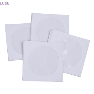 Lubu ใหม่ ถุงกระดาษใส่ซีดี DVD ซองจดหมาย แบบพับได้ สีขาว 12.5 ซม. 10 50 ชิ้น