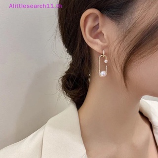 Alittlesearch11 ต่างหูระย้า ประดับไข่มุก ทรงไม่สมมาตร เครื่องประดับแฟชั่น สไตล์เกาหลี สําหรับผู้หญิง TH