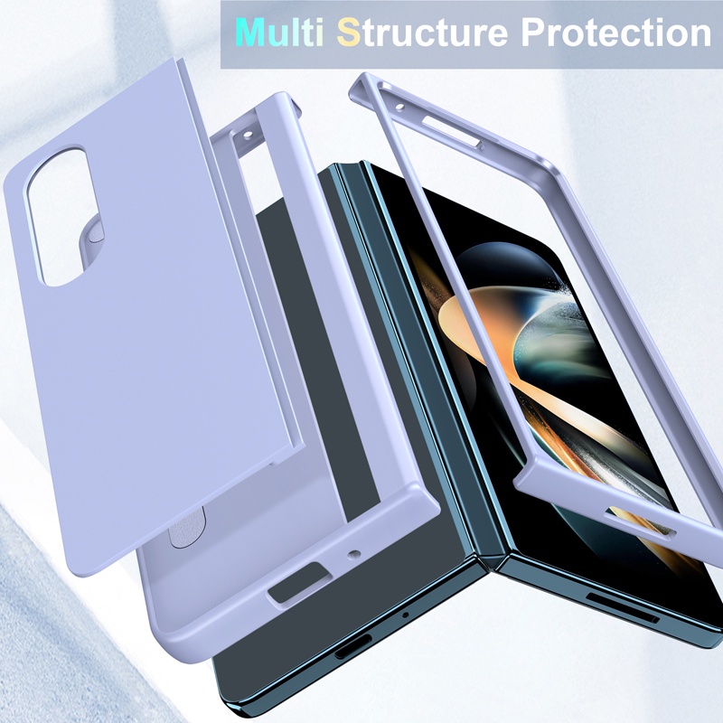 สําหรับ Samsung Galaxy Z พับ 7 6 5 4 กรณี ELVEV กันกระแทก PC ผิวพับขาตั้งป้องกันเต็มรูปแบบ ราคา ถูกที่สุด ดีลบีเคเค แกลเลอรีภาพที่ 3