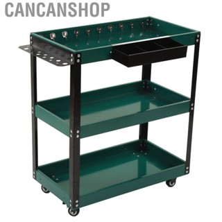 Cancanshop 3 Layer Shelf Trolley Rolling Cart with Lockable Casters Portable Tool Storage Trolley 60KG Load