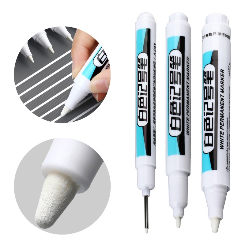 Stat 4 ชิ้น Oil-based ปากกามาร์กเกอร์ปากกามาร์กเกอร์ปากกาสีกันน้ําสําหรับพลาสติก