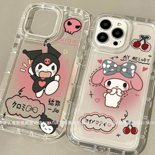 Yiki|เคสโทรศัพท์มือถือแบบนิ่ม TPU ใส ลายการ์ตูน Kuromi Melody สําหรับ Motorola G73 G72 E13 2023 G53 G9 Play G23 G13 G22 E32 G10 G30 E22