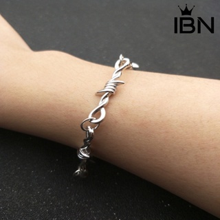 Ibn-unisex ฮิปฮอป โกธิค สไตล์พังก์ หนามลวด โชคเกอร์ สร้อยข้อมือ กําไลข้อมือ เครื่องประดับ ของขวัญ