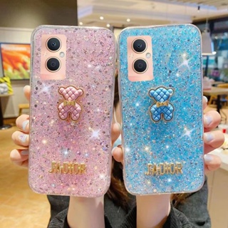 เคสโทรศัพท์ สําหรับ OPPO Reno 8T 8 7 6 6Z 5 4 4Z Pro 4G 5G มือถือแบบนิ่ม กันกระแทก ลายหมีแวววาว