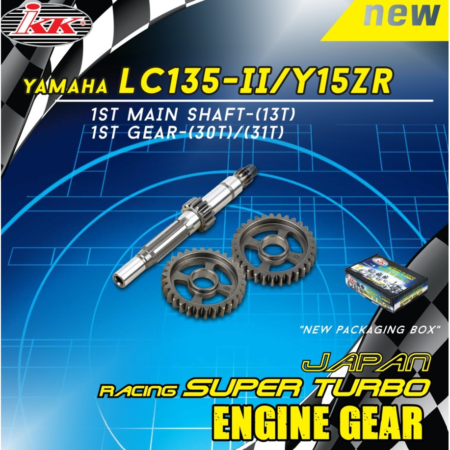 Y15 / LC135 5S IKK RACING SUPER TURBO GEAR BOX GEAR SET 1ST [ MAIN SHAFT 13T GEAR 30T / 31T ] ชุด 3 