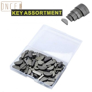 【ONCEMOREAGAIN】Keychain 80 Pcs Accessories Assorted Kit Assortment Set Half-circle Metal Parts