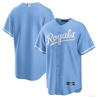 เสื้อคาร์ดิแกนเบสบอล ทรงหลวม สีฟ้าอ่อน พลัสไซซ์ 2023 MLB