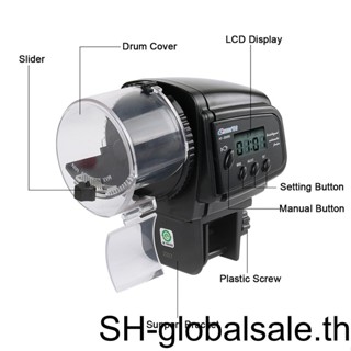 เครื่องให้อาหารปลาอัตโนมัติ หน้าจอ LCD ดิจิทัล สําหรับตู้ปลา