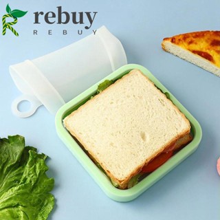 REBUY Portable Lunch Box Washable Lunch Bag Snack Bag Toast Packing Reusable Kitchen Storage Silicone Food Container Fruit Storage Pouch Sandwich Box/Multicolor