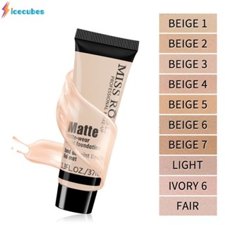 Miss Rose Professional Make-up Repairing Foundation Cream Foundation Matte-wear Liquid Foundation คอนซีลเลอร์ Foundation Liquid Fond De Teint Liquide Fini Mat ICECUBES