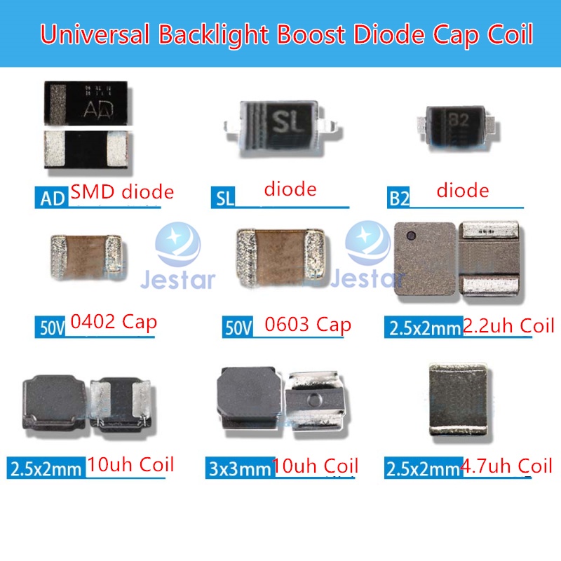 คอยล์ชาร์จแบ็คไลท์ ไดโอดบูสท์ AD B2 B1 SL 2.2uh 4.7uh 10uh 2x2.5 3x3 50v สําหรับโทรศัพท์มือถือ Andirod 10 ชิ้น ต่อล็อต