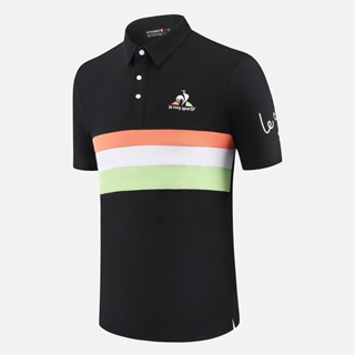 Lecoqsportif เสื้อโปโลแขนสั้น แบบแห้งเร็ว สวมใส่สบาย เหมาะกับฤดูร้อน สําหรับผู้ชาย เล่นกีฬากอล์ฟ#Lcs2301