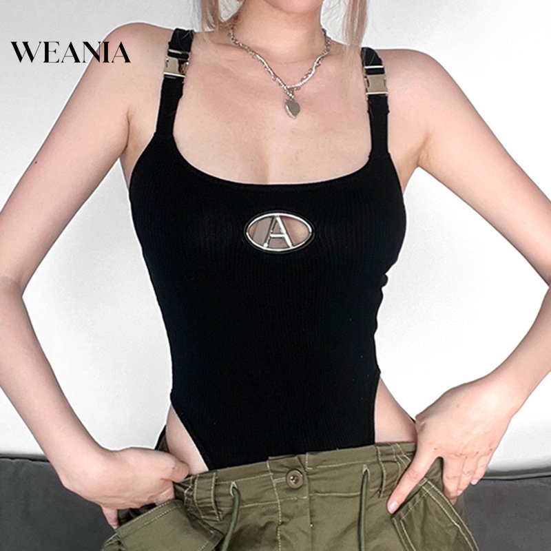 Weania ชุดบอดี้สูท วันพีช เปิดหลัง ทรงสลิมฟิต สําหรับผู้หญิง