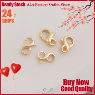 💖เครื่องประดับ diy อุปกรณ์เสริม💖ตะขอก้ามปู ชุบทอง 14K 8 ตะขอ สําหรับทําเครื่องประดับ สร้อยคอ สร้อยข้อมือ DIY[หัวเข็มขัดเชื่อมต่อ/สร้อยข้อมือ/สร้อยคอ/กําไลข้อมือ]