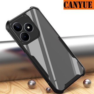 Realme C55 C53 C35 C33 C30 C30s Real me Narzo N55 N53 Transparent Acrylic Soft TPU Edges Hybrid Case Shockproof Bumper Phone Casing Corner Airbag Anti Drop Camera Protective Back Cover