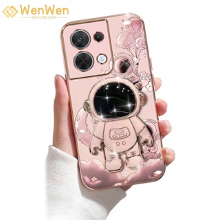 Wenwen เคสโทรศัพท์มือถือแบบนิ่ม TPU กันกระแทก ลายนักบินอวกาศ 3D พร้อมที่ตั้งวาง บางมาก สําหรับ oppo reno 8 5G reno 8 4g oppo reno 8 pro reno 9 pro plus