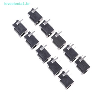 Loveoionia1 ซ็อกเก็ตแจ็คเมาท์ PCB DC 3 Pin 3.5 มม. x 1.3 มม. สีดํา 10 ชิ้น