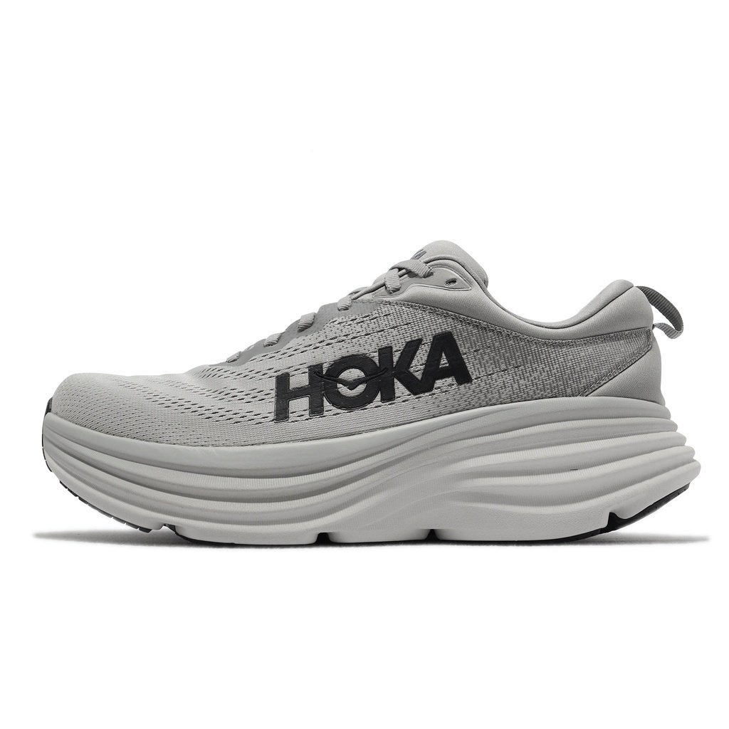 Hoka Jogging Shoes Bondi 8 4E Ultra Wide Last Grey Black White Thick-Soled Men 's Road Running Sports [ACS ] 1127955Shms