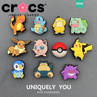 Jibbitz crocs charms หัวเข็มขัดรองเท้า อุปกรณ์เสริมรองเท้า ลายการ์ตูนโปเกม่อน ปิกาจู สนุก ตกแต่งหัวเข็มขัด