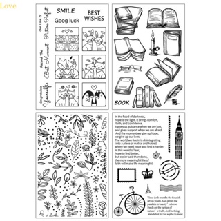 Love Book แสตมป์ซิลิโคนใส ลายนูน สําหรับตกแต่งสมุดภาพ อัลบั้มรูป กระดาษการ์ด DIY