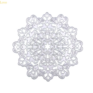 Love Boho Mandala Flower Hollow Out แผ่นแม่แบบโลหะ ตัดลายนูน สําหรับตกแต่งสมุด อัลบั้ม การ์ด กระดาษ DIY