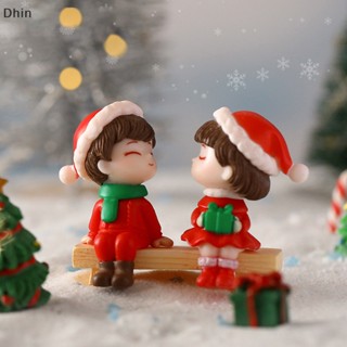 [Dhin] ตุ๊กตาคู่รัก ขนาดเล็ก น่ารัก DIY สําหรับตกแต่งภูมิทัศน์ คริสต์มาส ของขวัญ 1 คู่