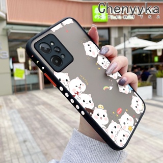 สําหรับ Realme C31 เคสการ์ตูนแมวน่ารัก ฝ้า บาง ดีไซน์ใหม่ กันกระแทก เคสโทรศัพท์แข็ง แฟชั่น ขอบซิลิโคน เคสป้องกัน