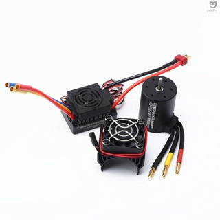 Ctoy มอเตอร์แปรงถ่าน 3650 3900KV และฮีทซิงค์คอมโบ 60A ESC สําหรับรีโมตคอนโทรลรถยนต์ และเรือ 1:8 1:10