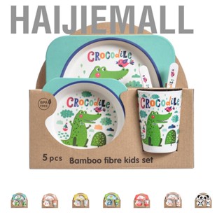 Haijiemall Bamboo Fibre Children s  Set Kids Cartoon Bowl Divided    Cup Gift