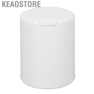 Keaostore Round Pads Container  White Prevent Slip Cotton Swab Holder Jar Button Lid Design for Rubber Bands