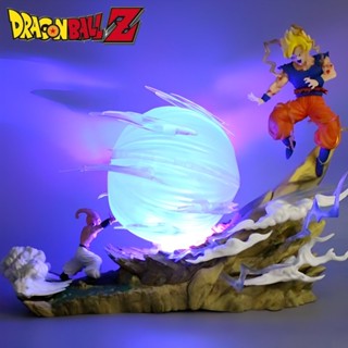 โมเดลฟิกเกอร์ Dragon Ball Z Action Figure Son Goku Vs Majin Buu PVC ขนาด 22 ซม. ของเล่นสําหรับเด็ก