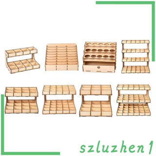 [Szluzhen1] ชั้นวางหมึก แบบไม้ 2 ชั้น 12 ช่อง สําหรับจัดเก็บหมึก DIY